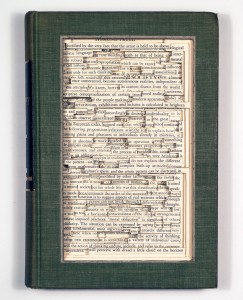 Man in Contemporary Society, 2012 Hardcover book, acrylic varnish, glass 9¼" × 6¼" × 1½ Courtesy of the Artist and the Museum of Contemporary Art of Georgia Collection of the Museum of Contemporary Art of Georgia