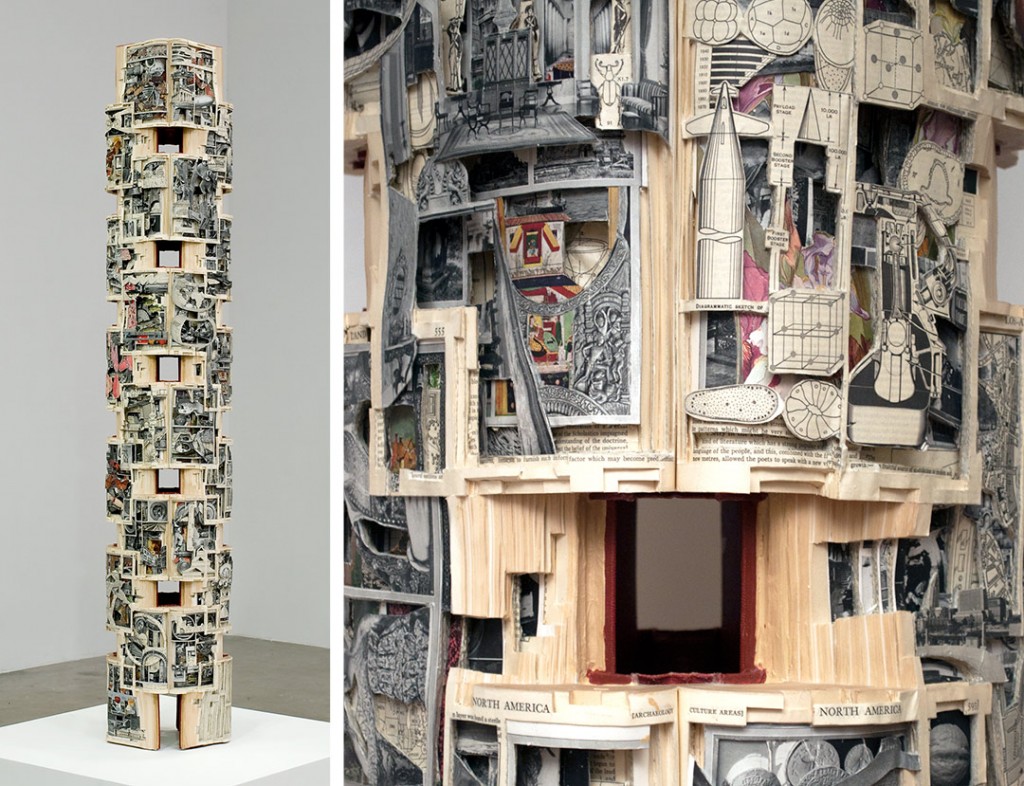 TOWER I (BRITANNICA), 2012 Hardcover books, acrylic varnish, wooden base 41½" × 51", 41½" × 40", 41½" × 51" (tryptich)