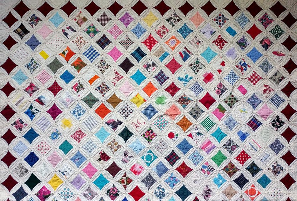 Close up of a quilt