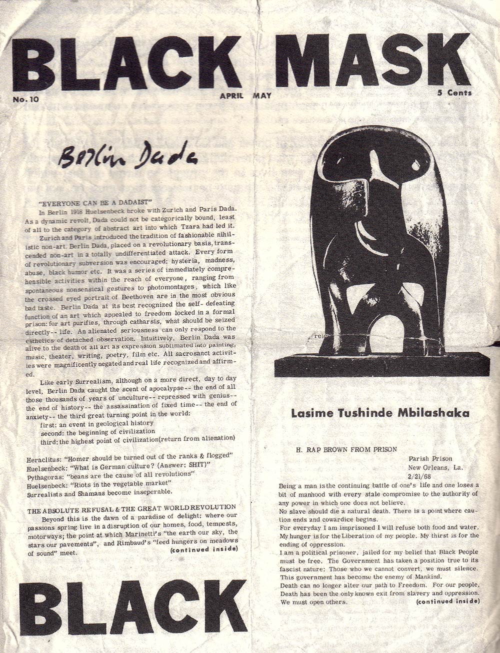 Black Mask, Black Mask 10, April/May 1968.