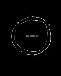 Photocopy of the words the certainty in a circle