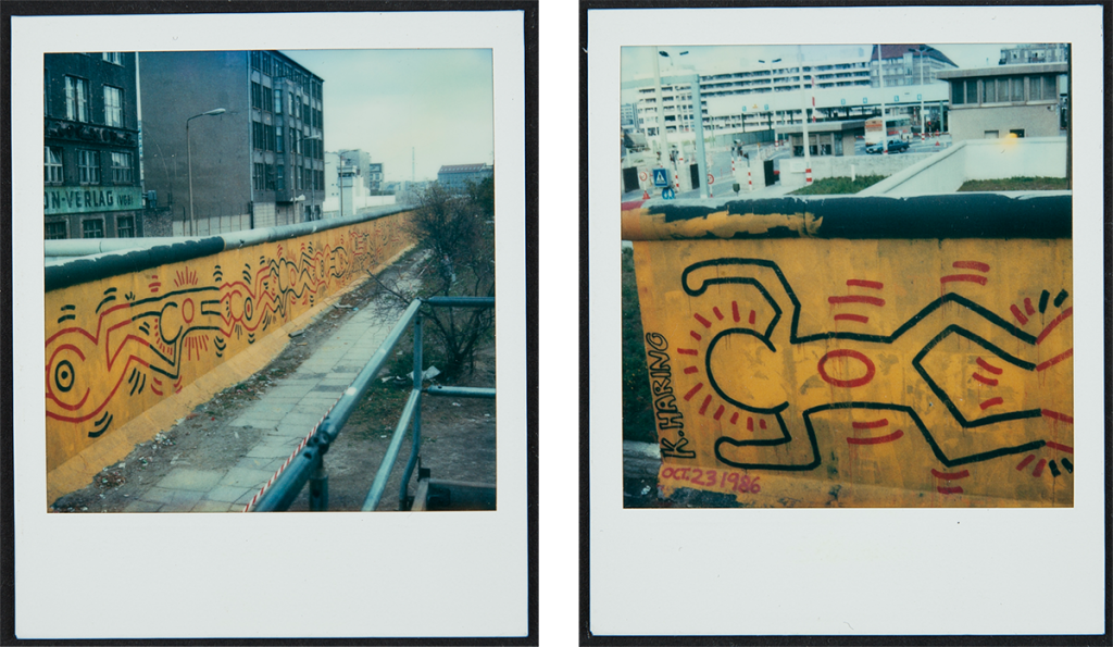 Keith Haring Berlin Wall Mural at Checkpoint Charlie Polaroids, 1986 Keith Haring Foundation